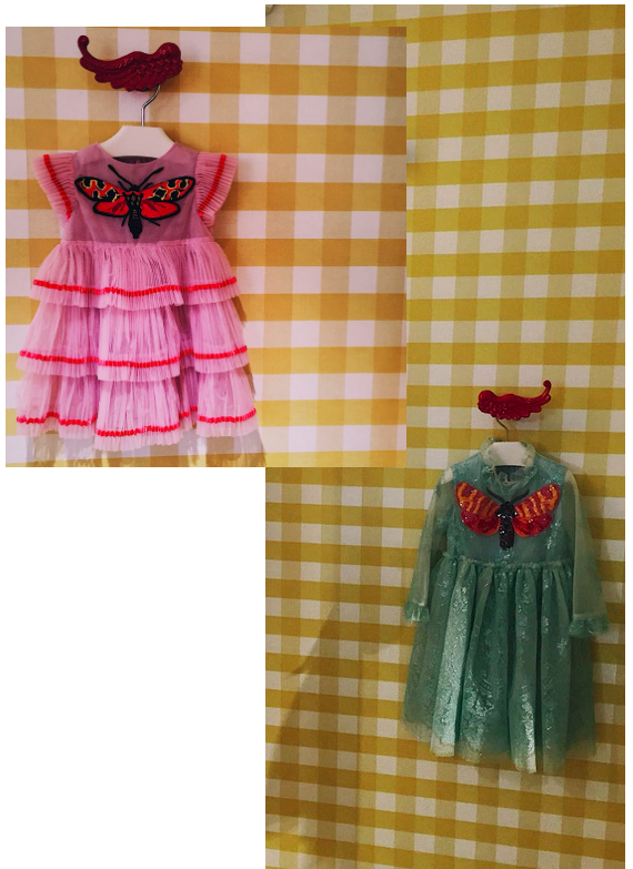 Gucci pink & sparkly green dresses for girls