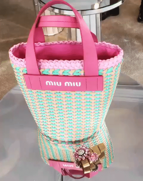 Miu Miu bucket bag black - with wicker elements
