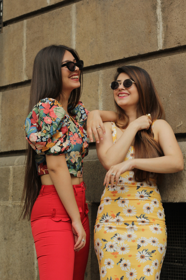 Belts and Boots - Kritika & Harshita - flower trend