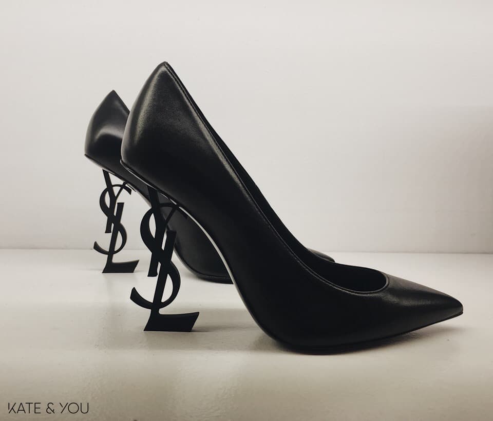 YSL 'OPYUM' 110 with heel in black and in matte leather